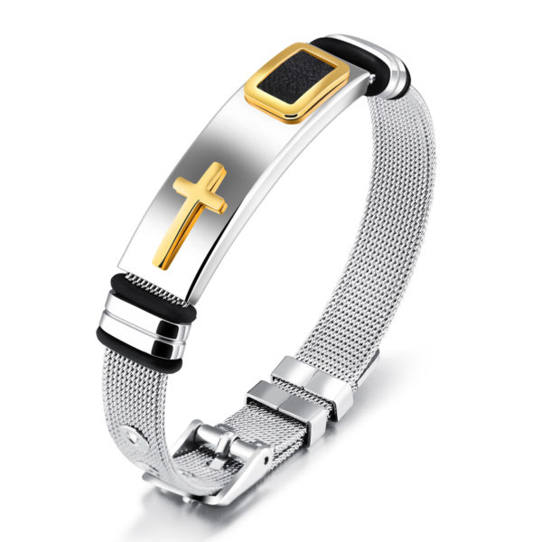 Premium Stainless Steel Cross Bracelet – Limited Edition - Image 2